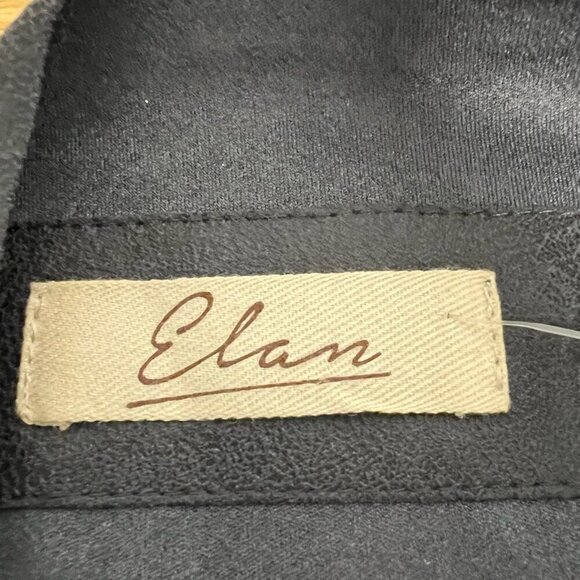 Elan Womens Open Front Jacket Gray Faux Leather Waist Length Flyaway Pockets S - Picture 11 of 12